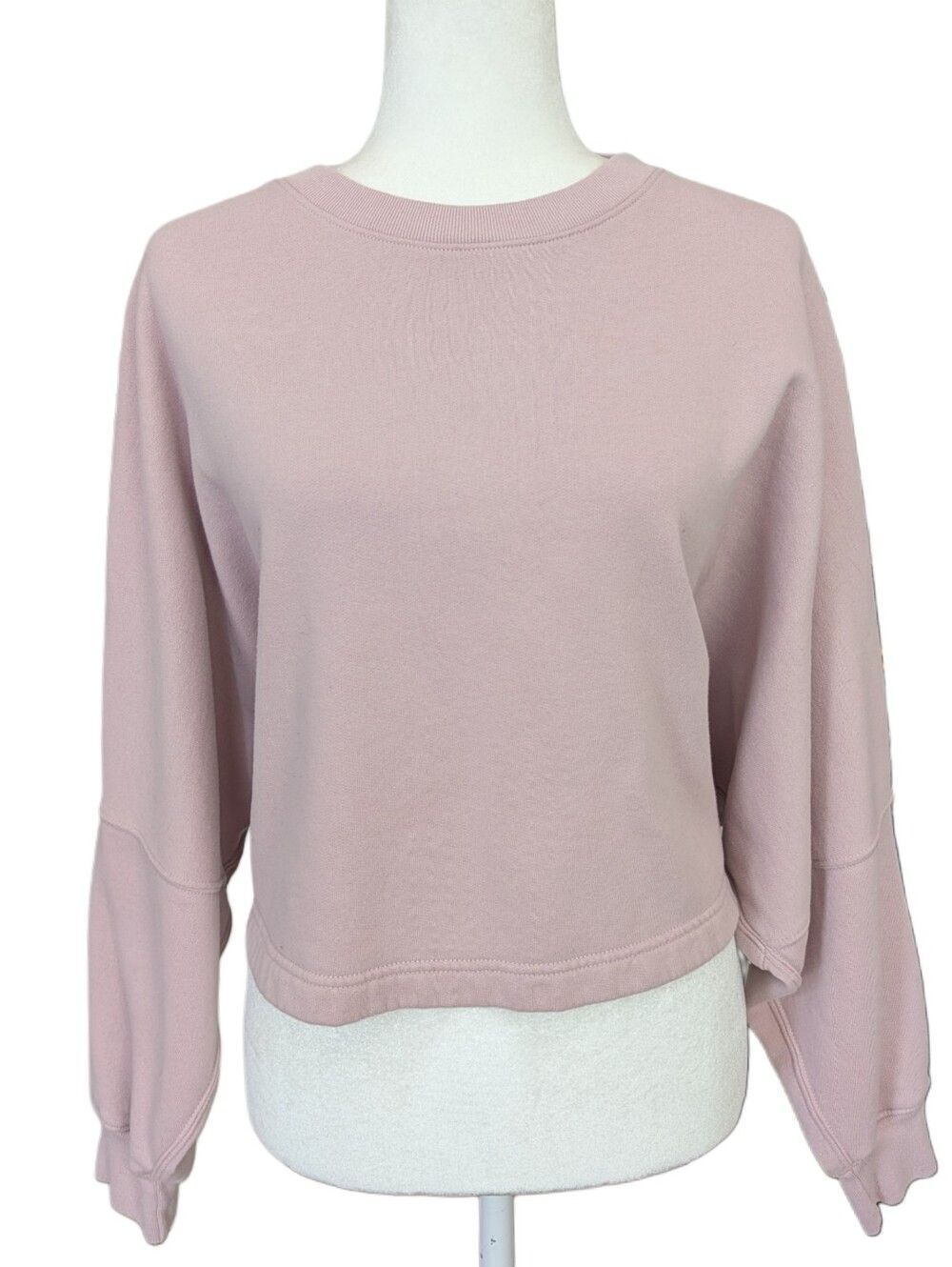 Abercrombie Womens Light Mauve Lounge Mini Dolman Crewneck Sweatshirt Size L/XL